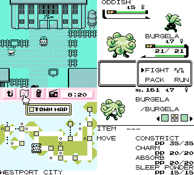 A collage of screenshots from Pokemon Super Gold 97 Custom A collage of screenshots from Pokemon Super Gold 97 Custom